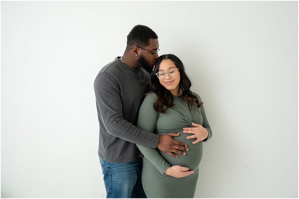 Maternity white Studio Photoshoot