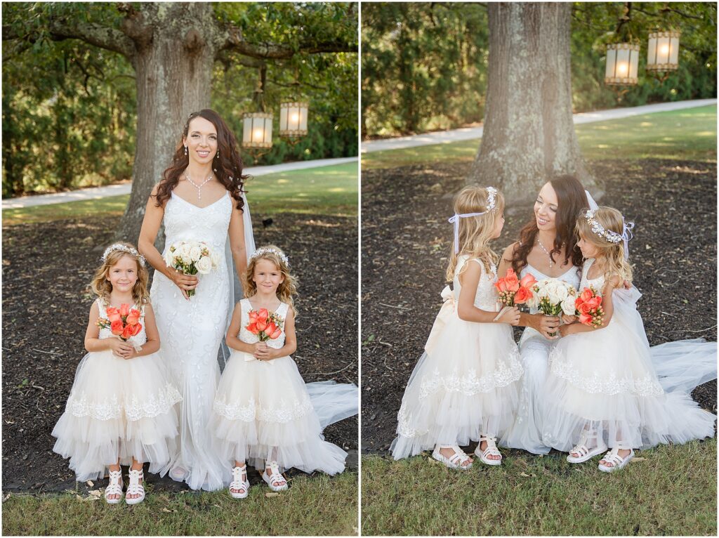 bride and flower girls