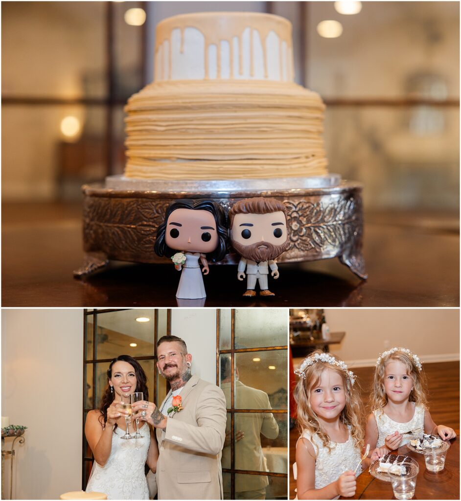 wedding cake and toast